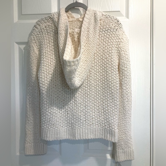 NEW One Grey Day Hooded Oversized Soft Cream Sweater Size Small - Picture 3 of 8